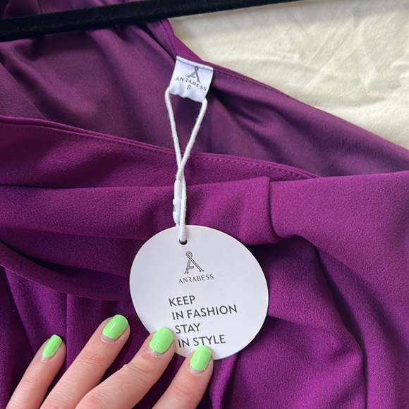 Purple One Shoulder Cocktail Dress - Picture 5 of 6